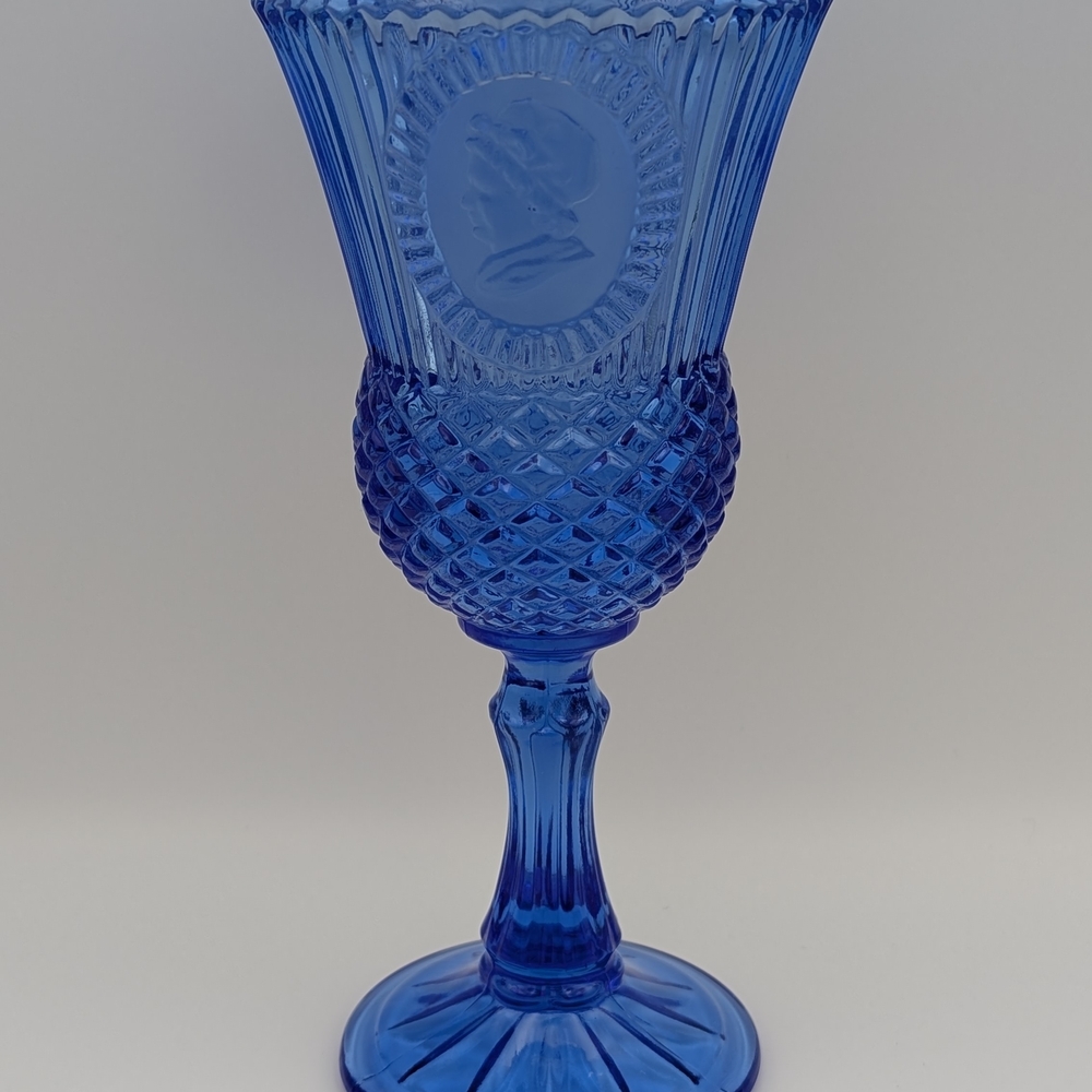 Vintage Cobalt Blue Martha Washington Goblet Fostoria Glass